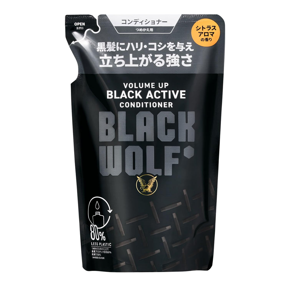 BLACK WOLF Volume Up Black Active Conditioner 350mL for Luscious Hair