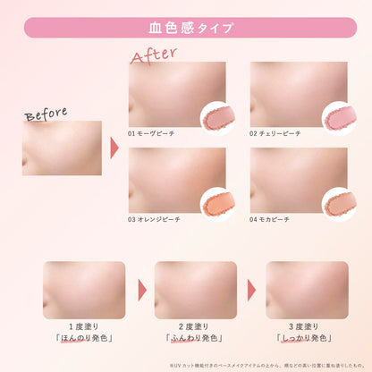 FASIO Face Color UV Cherry Peach 2.5g for Natural Radiance