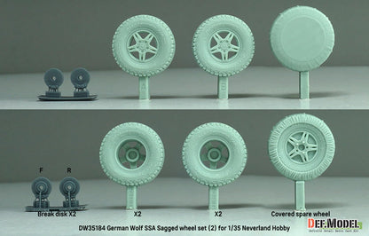 DEF.MODEL 1/35 Scale Model Parts Set with Wolf SSA Tires and Grille