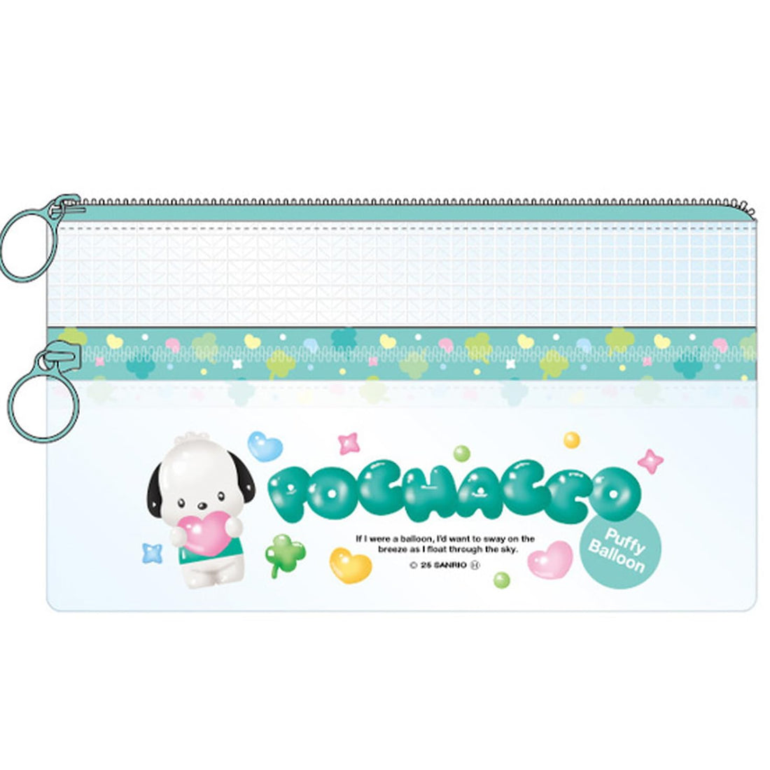 K&amp;Company Sanrio Characters Clear Double Zipper Pouch Pochacco