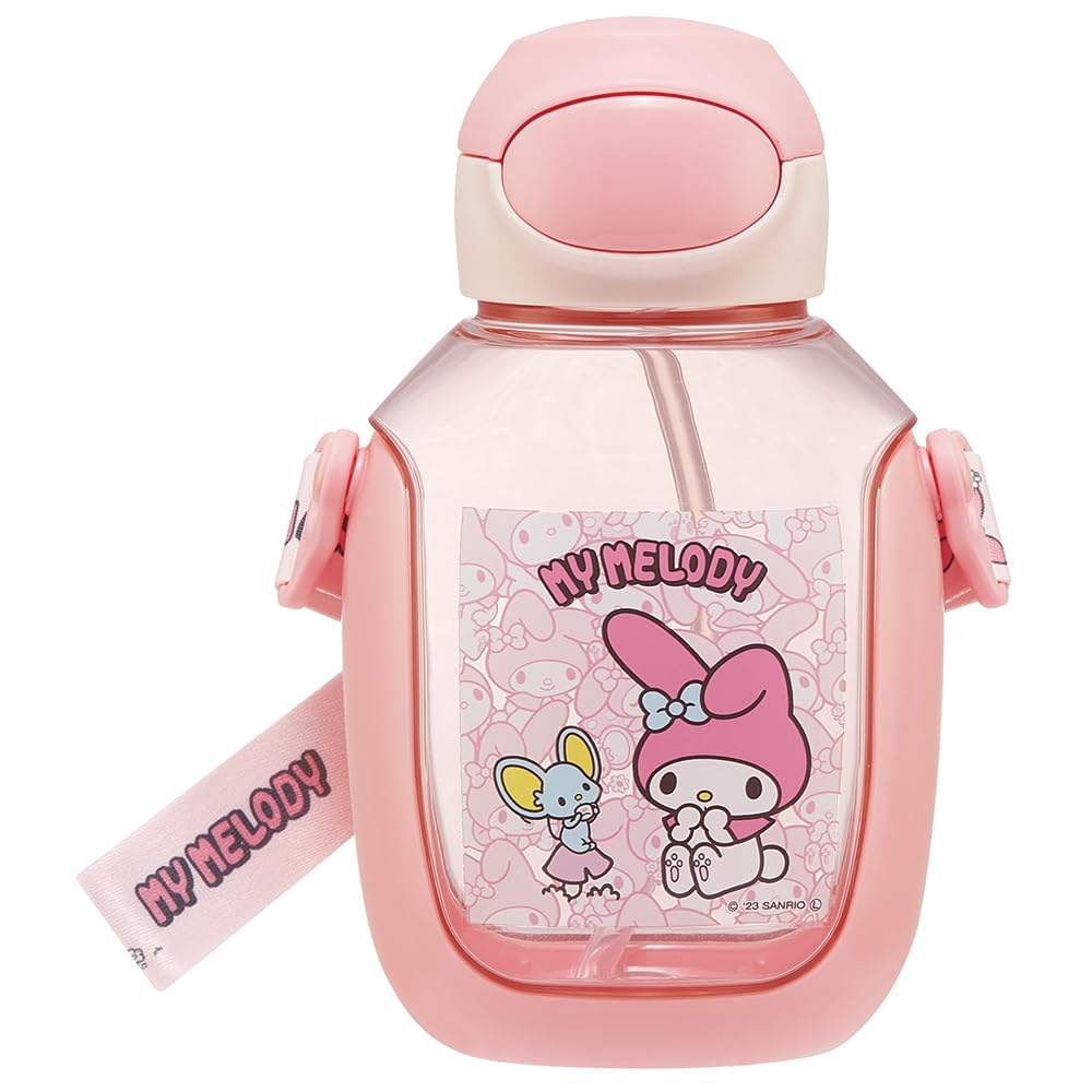 Skater Straw Water Bottle 530ml with One Push for Kids