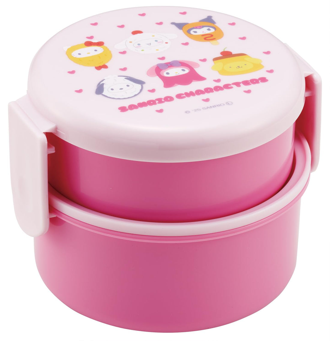Skater Lunch Box with Fork 500ml Round Design Made in Japan