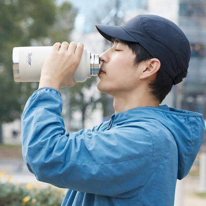 Skater Stainless Steel Water Bottle with Screw Handle 1000ml