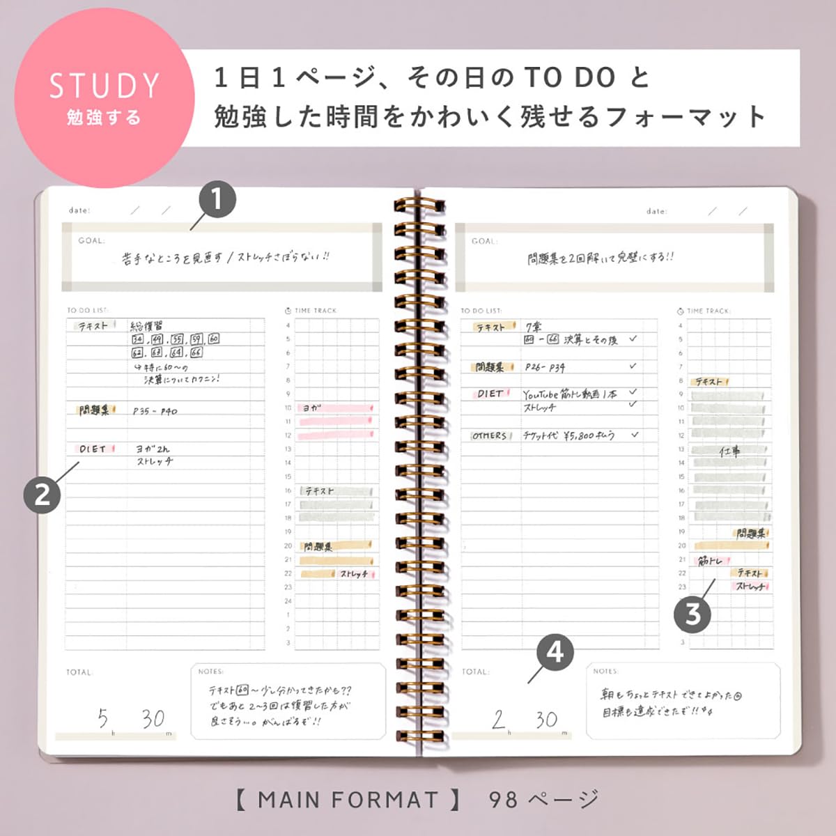 Iroha Publishing Study Planner Daily GSSD-04 Blue