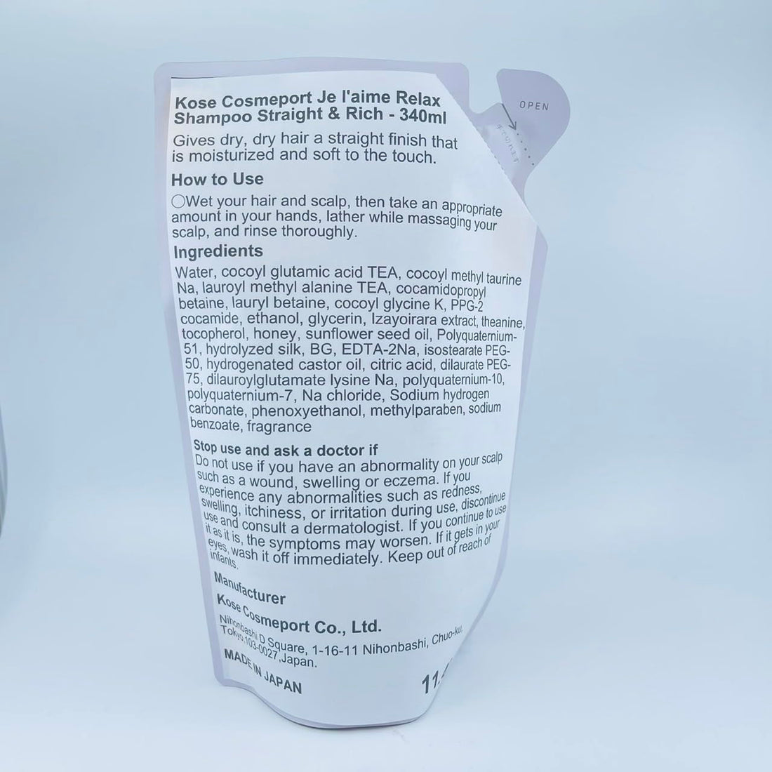 KOSE COSMEPORT Jureme Relax MNR SP Refill 340ml for Japanese Skincare