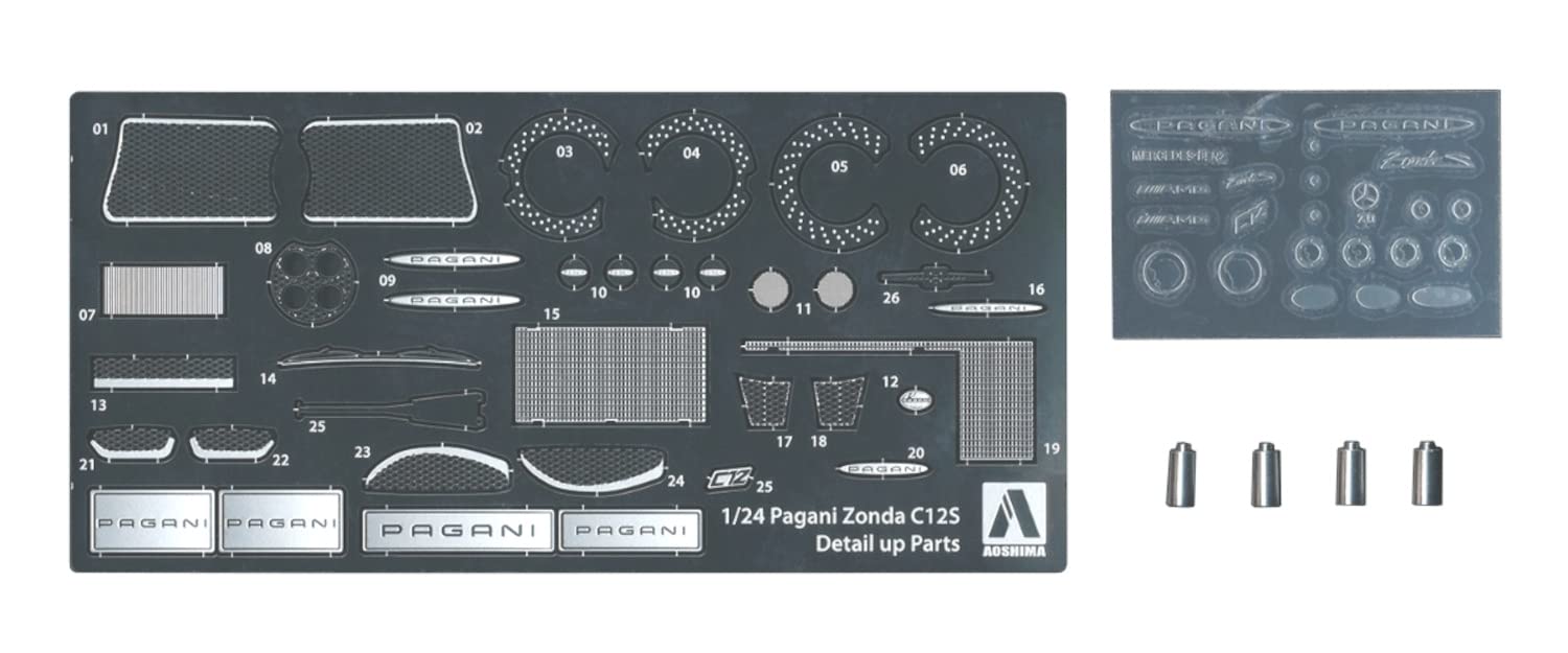 AOSHIMA 1/24 Scale Model Detail Parts Set for Pagani Zonda C12S