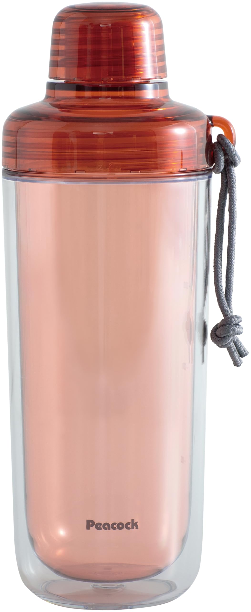 Peacock Clear Bottle Wide Mouth 480ml with Strap for Everyday Use