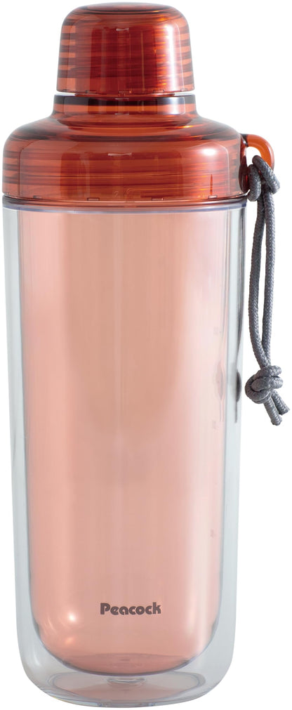 Peacock Clear Bottle Wide Mouth 480ml with Strap for Everyday Use