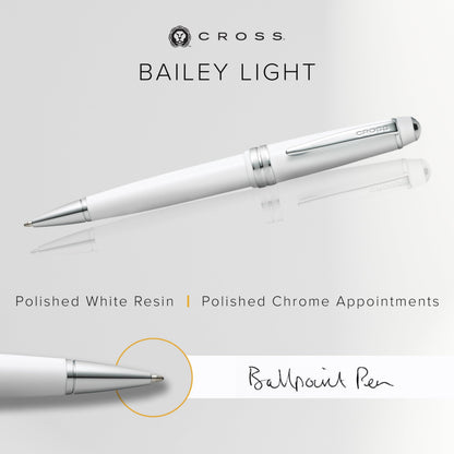 Cross Bailey Light Ballpoint Pen White for Smooth Writing Experience