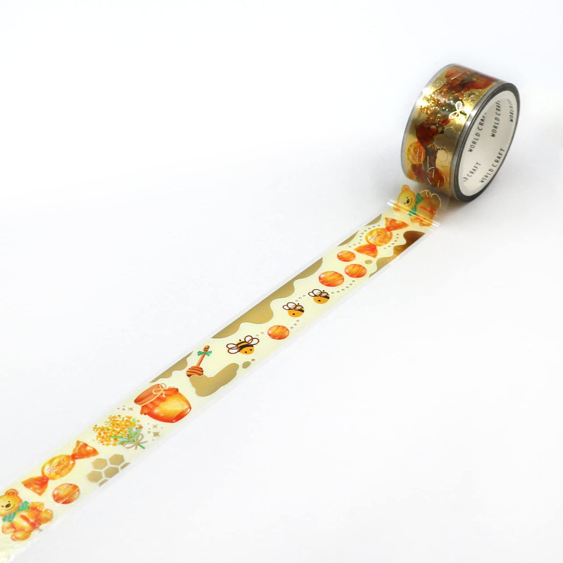 World Craft Masking Tape Glitter Clear Tape Gold Foil 20mm