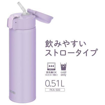 THERMOS Vacuum Insulated Straw Bottle 510ml Lavender