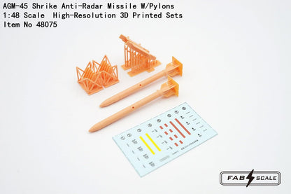 Fab Scale 1/48 AGM-45 Shrike Radar Missile Model Parts Set