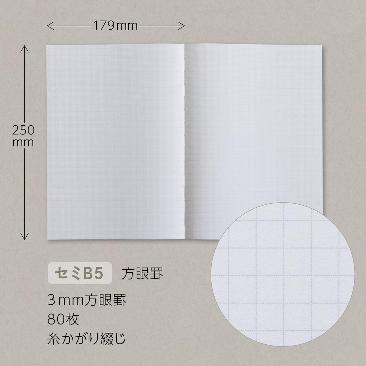 Apica Personal Semi B5 Graph Paper Notebook for Everyday Use