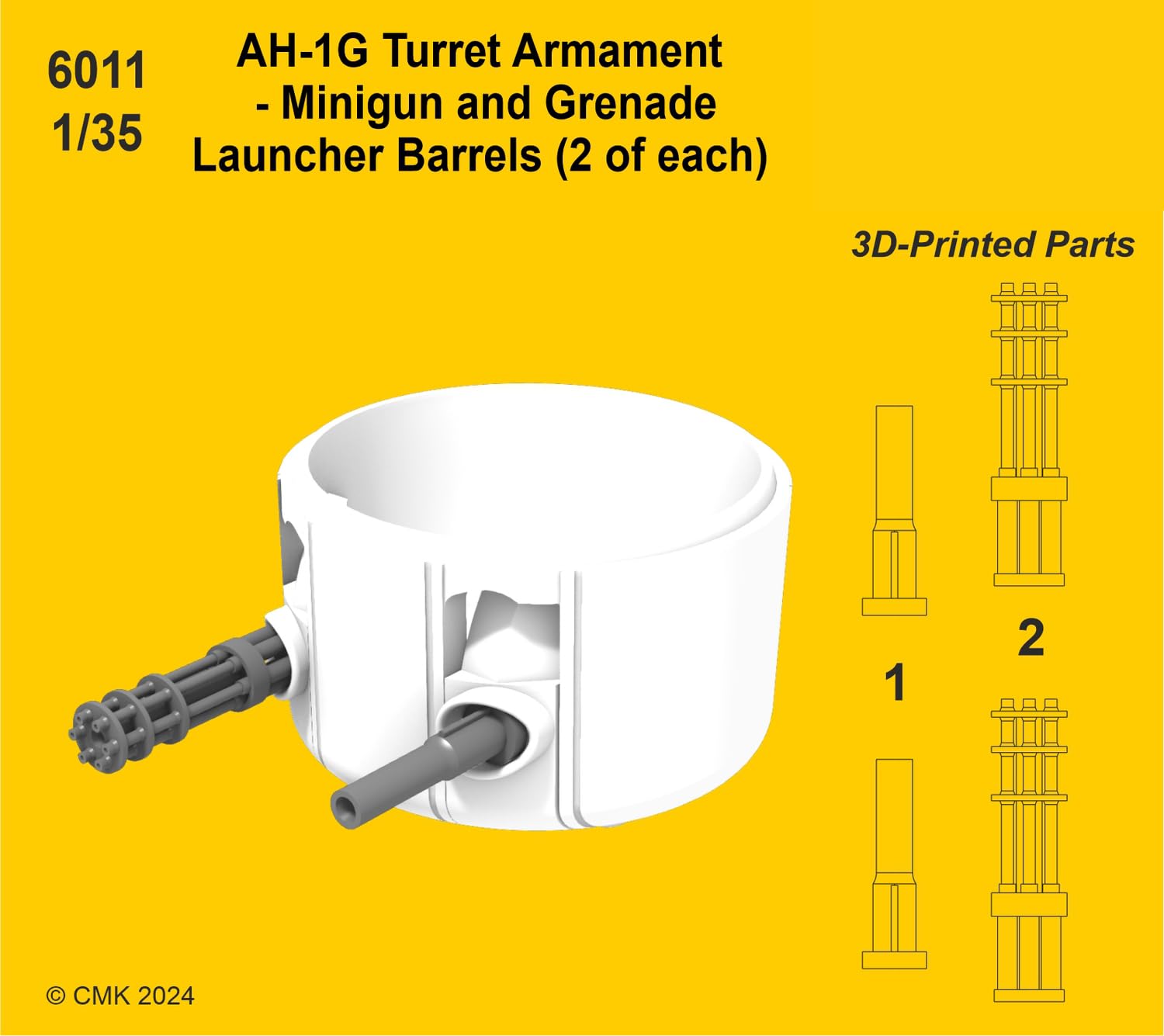 CMK 1/35 Scale Model Minigun and Grenade Launcher Set for AH-1G Cobra