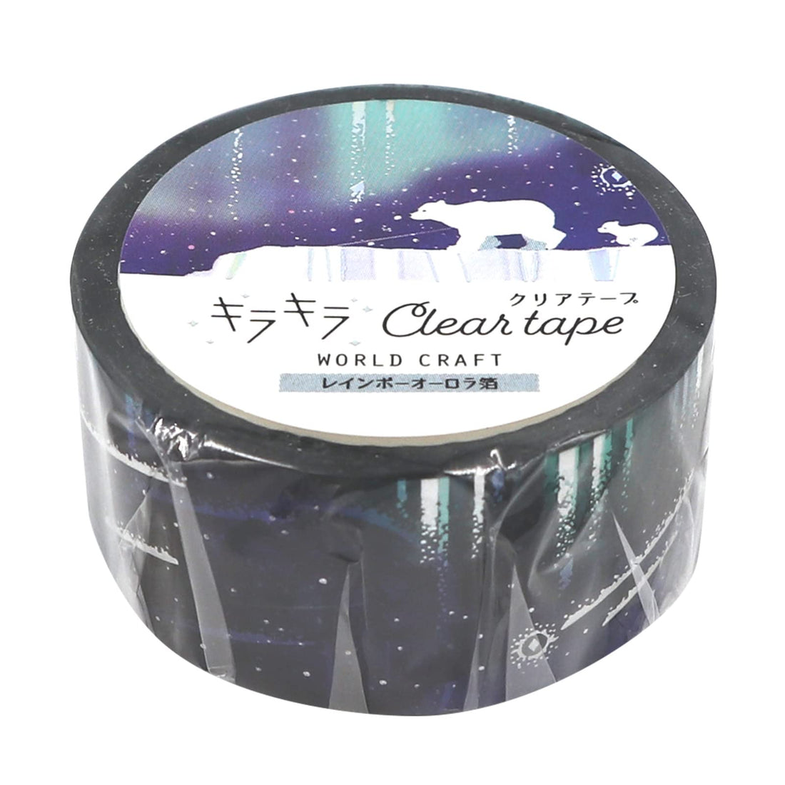 World Craft Glitter Clear Masking Tape 20mm Rainbow Aurora Foil