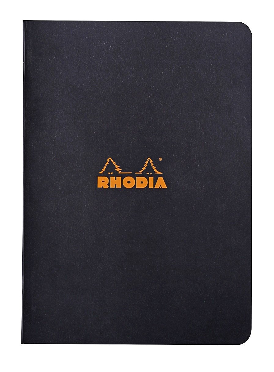 RHODIA Classic A5 Stapled Notebook with Lined Pages in Black