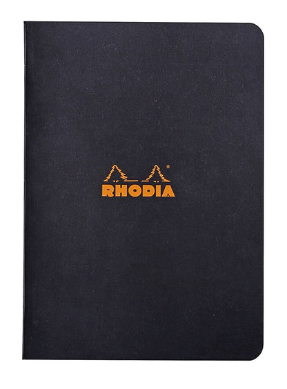 RHODIA Classic A5 Stapled Notebook with Lined Pages in Black