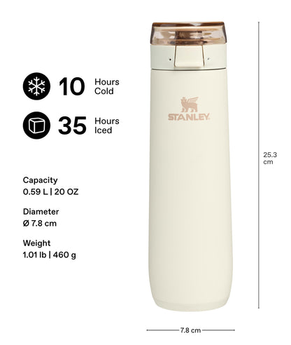 Stanley 1913 FlowState Spring Vacuum Insulated Bottle 20oz Cream