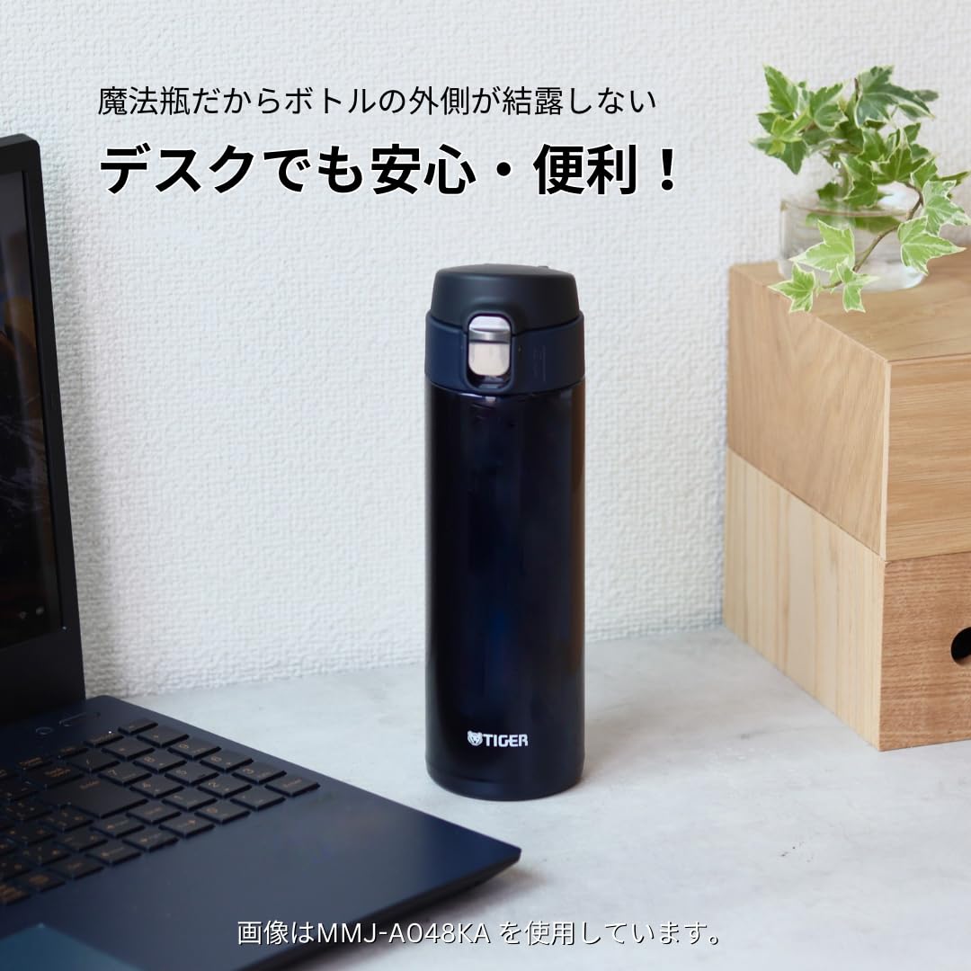 TIGER Stainless Steel Bottle 600ml with One-Push Lid for Easy Use