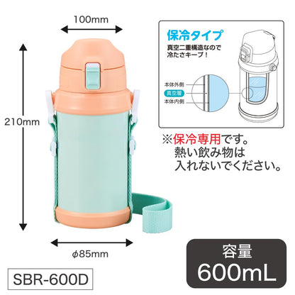 OSK Direct Stainless Bottle for Kids with Dinosaur Design 600ml