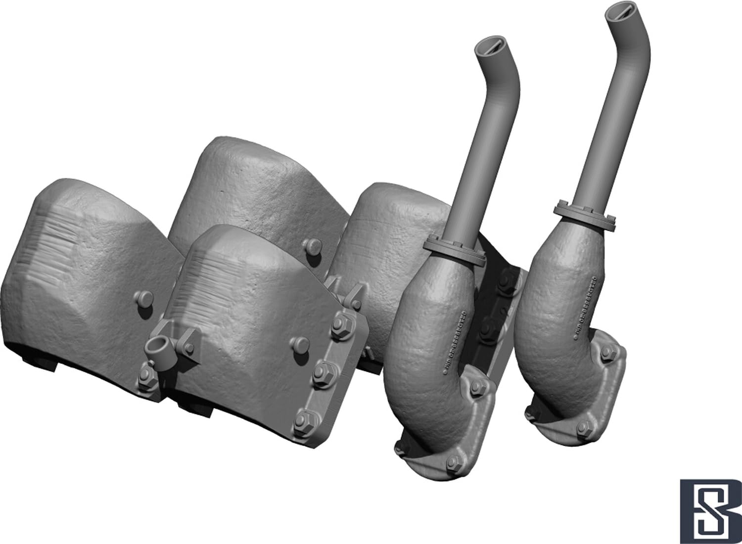 BSK Model 1/35 WWII German King Tiger and Jagdtiger Exhaust and Armor Cover Set