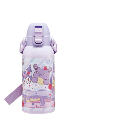 Skater Kids Water Bottle 600ml with Sanrio Kuromi Design