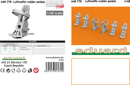 Eduard 1/48 Scale Model Ladder Pedals Set for WWII German Aircraft