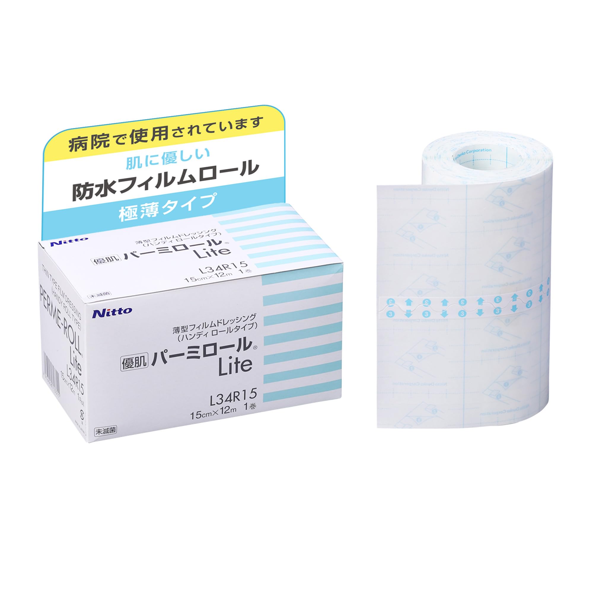 Nitoms Permiroll Lite Waterproof Film 15cm x 12m for Gentle Skin Care