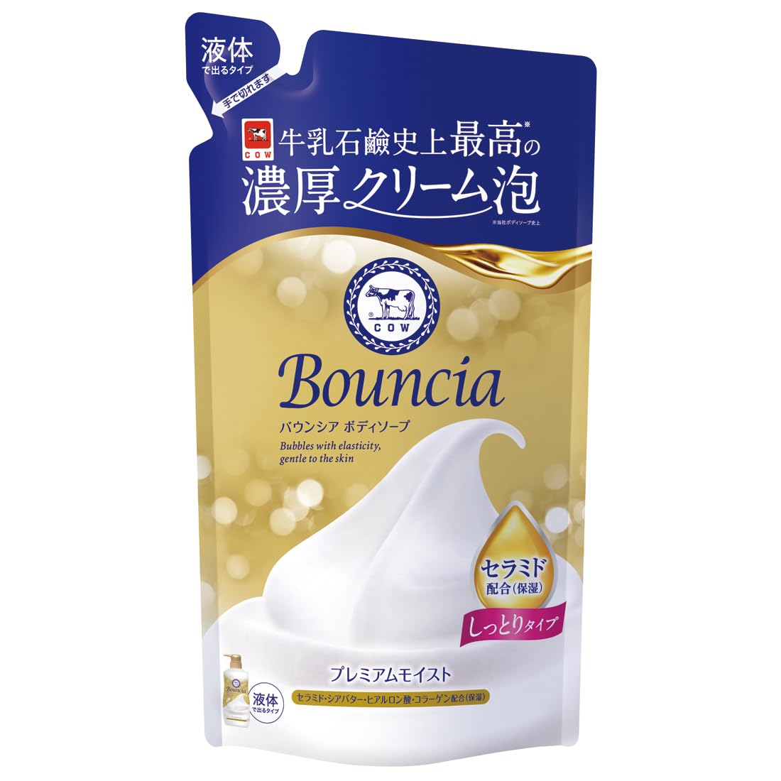 Bouncia Premium Moist Body Soap Refill 340mL for Daily Hydration