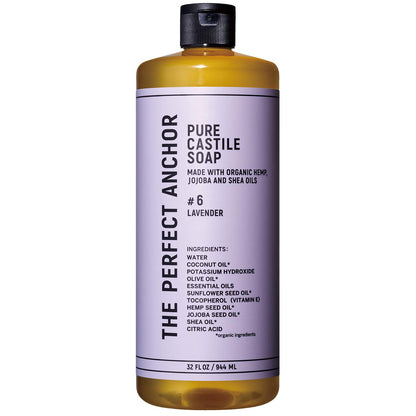 The Perfect Anchor Pure Castile Soap 944ml Lavender Organic Cleanser