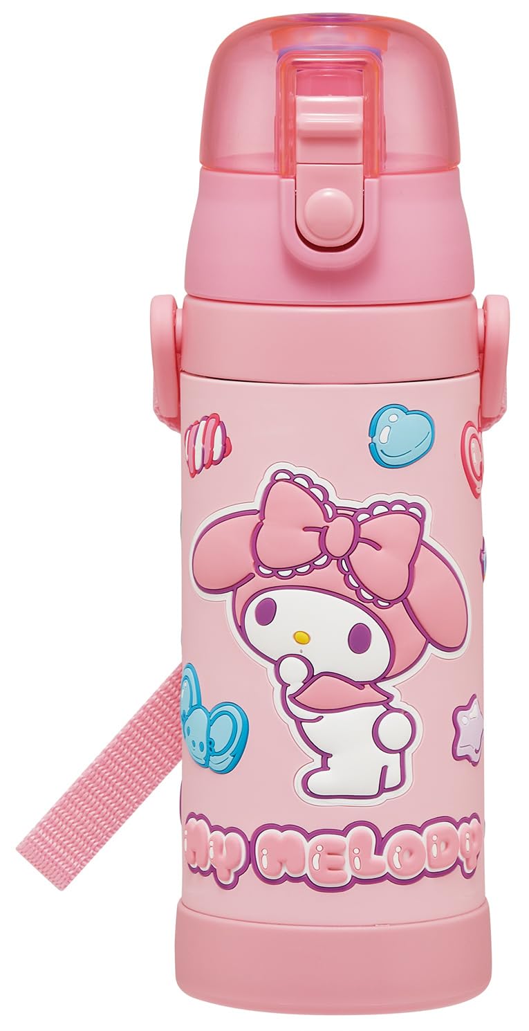 Skater Stainless Steel Water Bottle 480ml for Kids with 3D My Melody Design