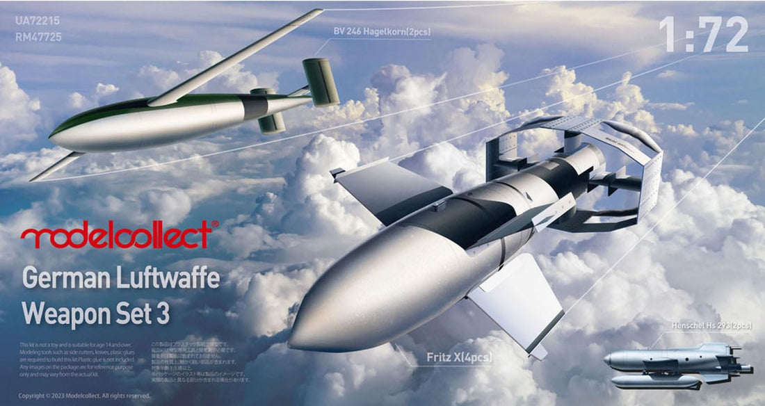 Modelcollect 1/72 German Air Force Weapon Set 3 Scale Model Kit