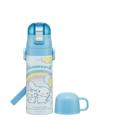 Skater Kids Water Bottle 2WAY 470ml Stainless Steel for Girls