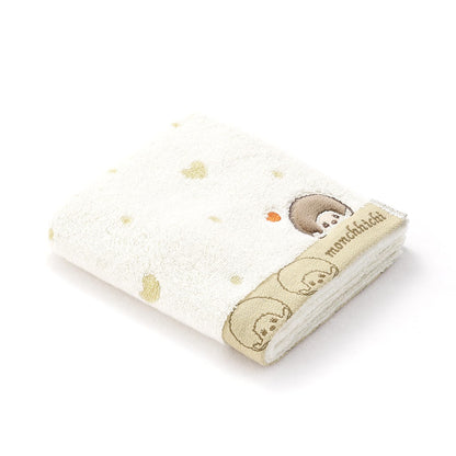 Monchhichi Dot Heart Face Towel Ivory 34x80cm Cute Design