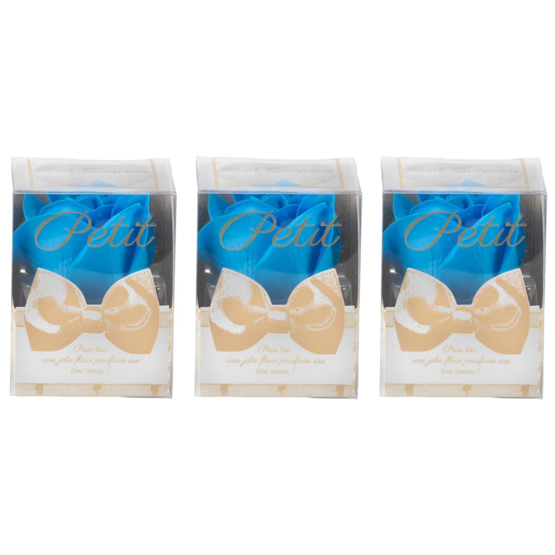 Q-FLA Bath Soak Soap Flowers Set of 3 Blue Roses for Gifts
