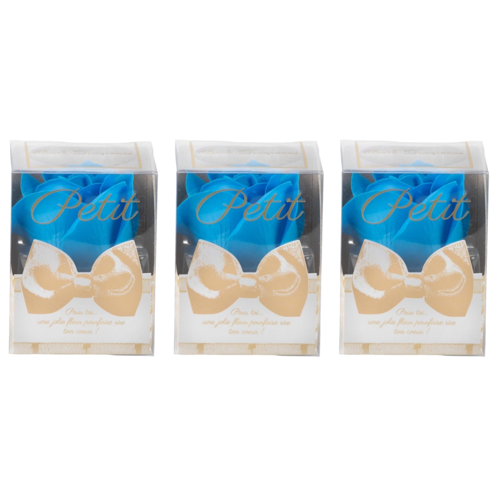 Q-FLA Bath Soak Soap Flowers Set of 3 Blue Roses for Gifts