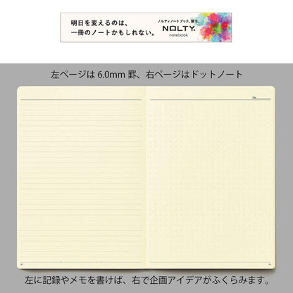 NOLTY B6 Asymmetrical Notebook with 6mm Dot Grid in Black