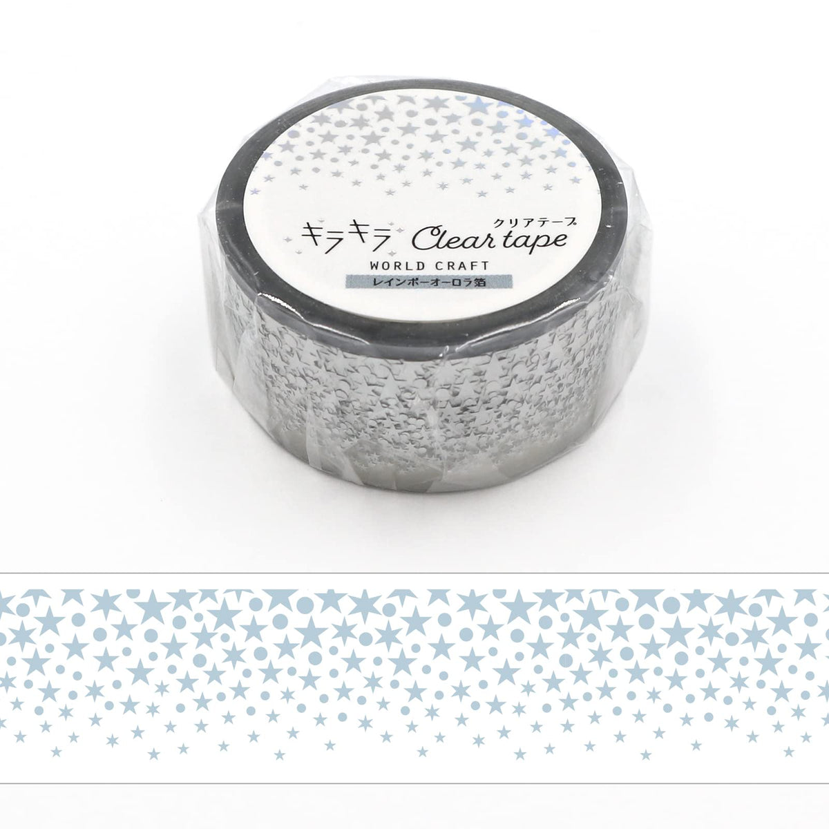World Craft Masking Tape Glitter Clear Tape Rainbow Aurora Foil 20mm