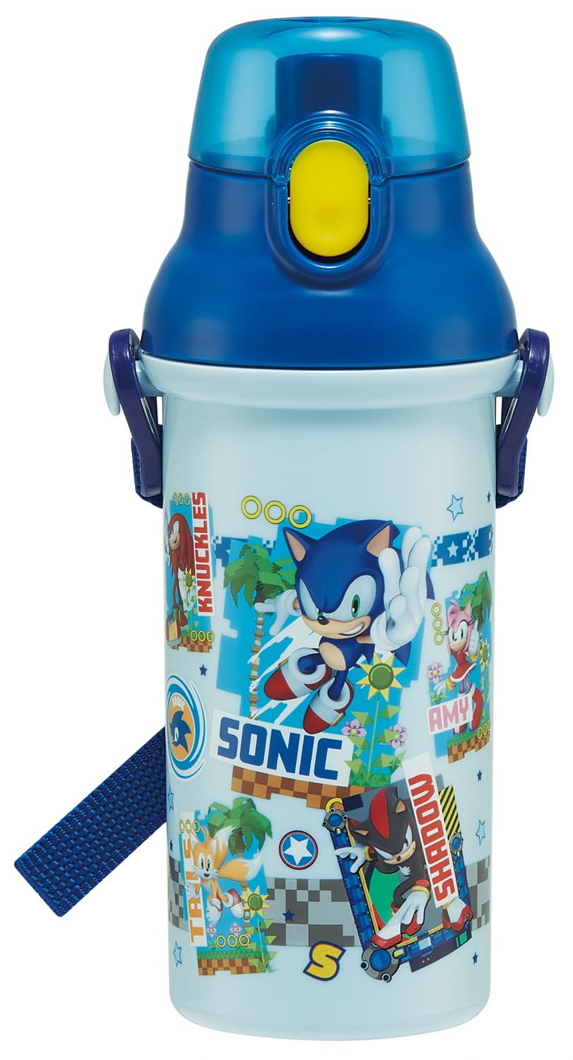 Skater Kids Water Bottle 480ml One-Touch Design Made in Japan