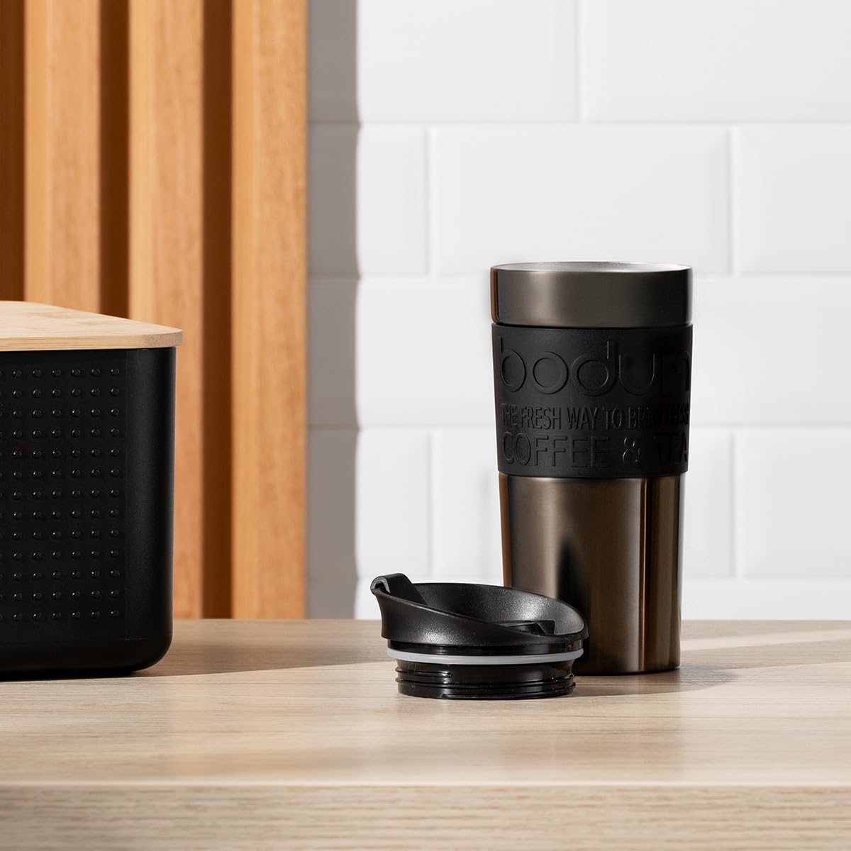 Bodum Travel Mug 350ml Stainless Steel Insulated Gunmetal