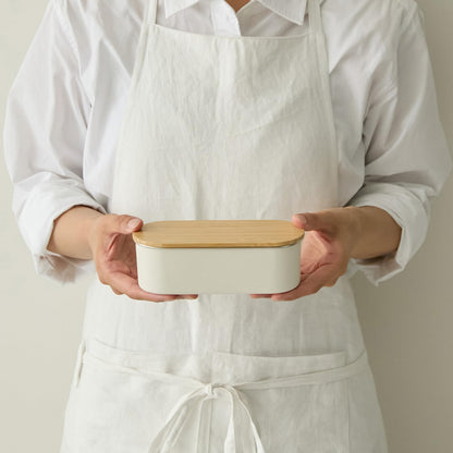 nonoji Stainless Slim Lunch Box with Natural Wood Lid