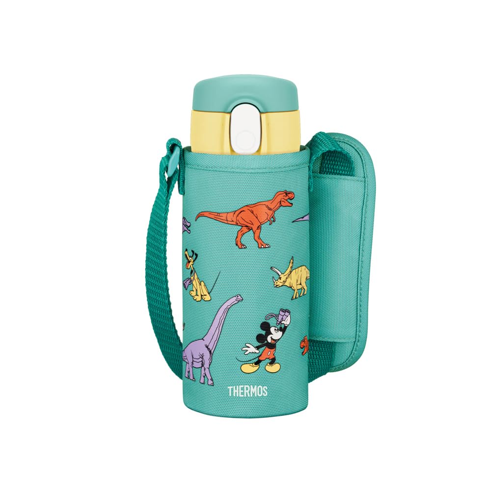 THERMOS Vacuum Insulated Straw Bottle 410ml Green Yellow for Kids