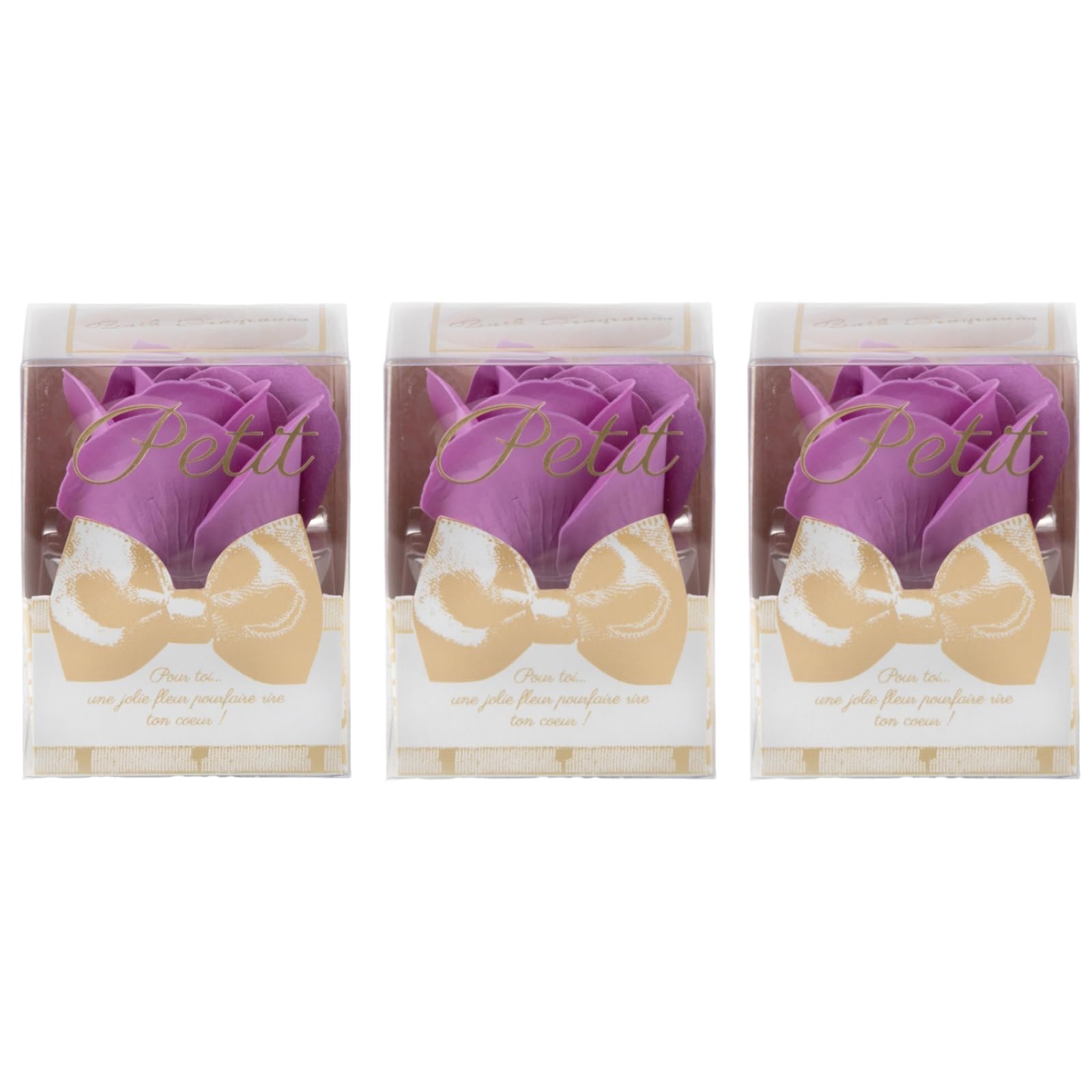 Q-FLA Bath Soak Soap Flower Set of 3 Purple Roses for Gifts