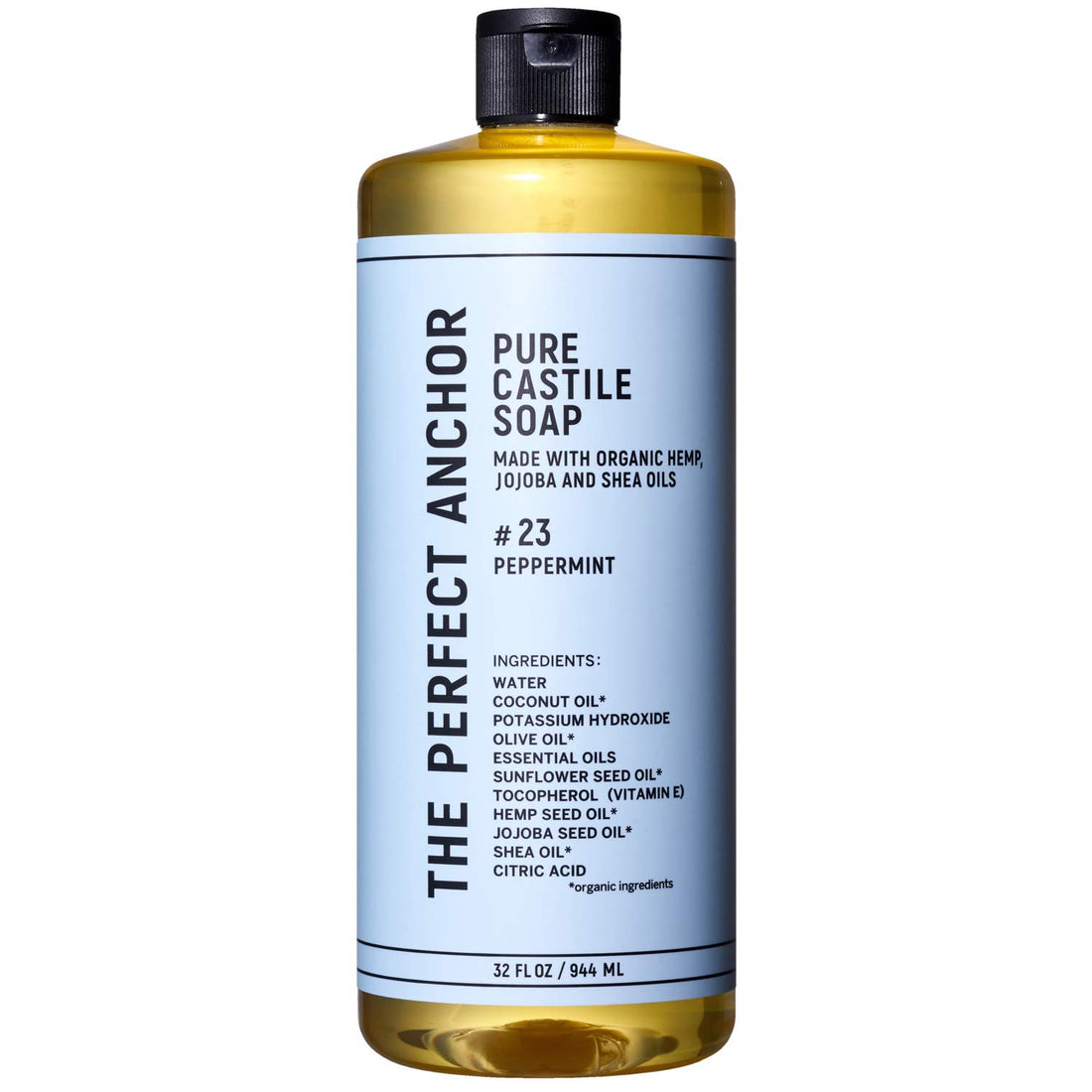 The Perfect Anchor Pure Castile Soap 944ml Peppermint Organic Cleanser