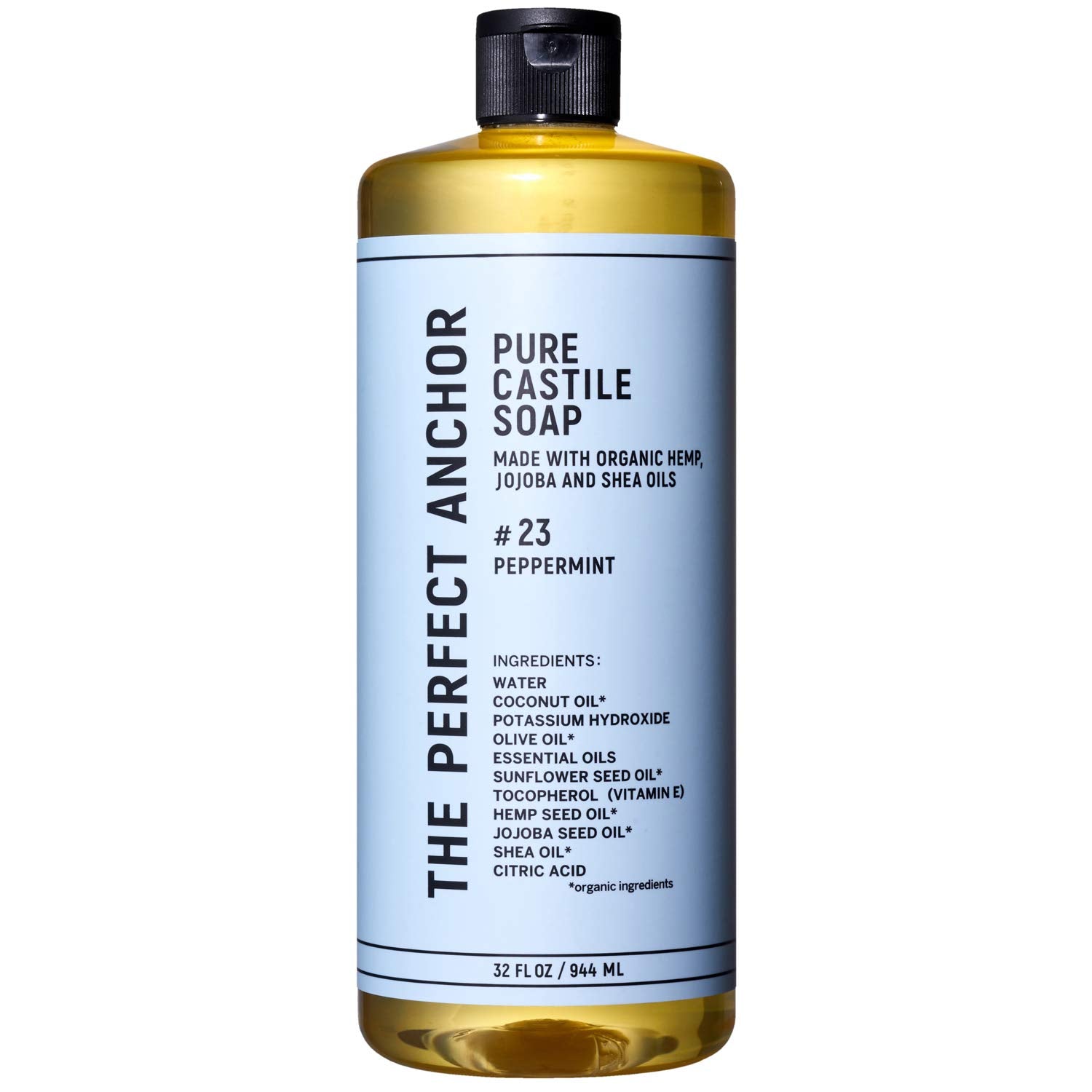 The Perfect Anchor Pure Castile Soap 944ml Peppermint Organic Cleanser