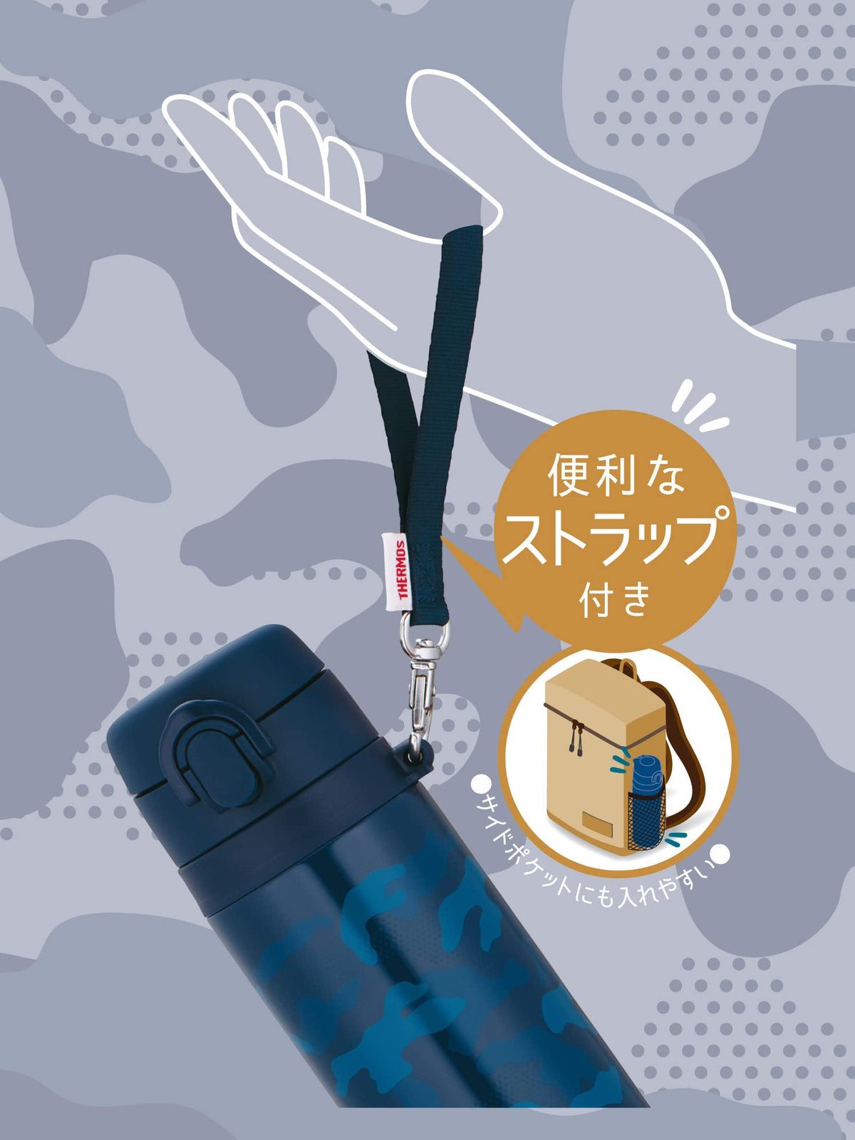 THERMOS Insulated Travel Mug 550ml Navy for On-the-Go Hydration