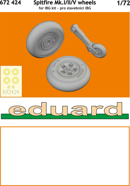 Eduard 1/72 Spitfire Mk.I/II/V Wheel Model Parts for IBG