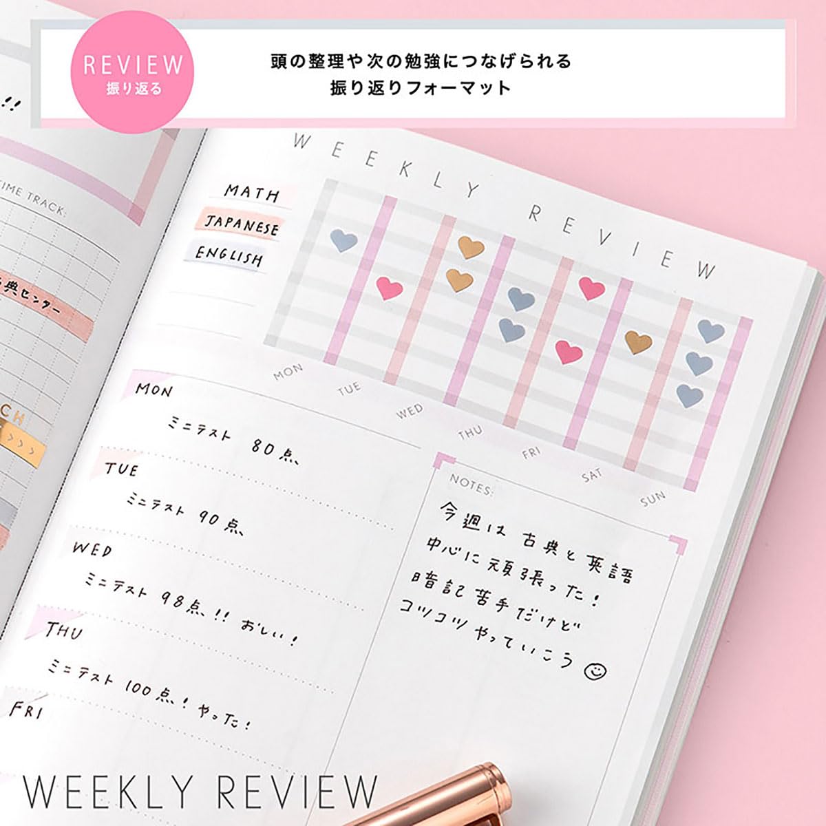 Iroha Publishing Study Planner Daily Notebook Pink GSS-01