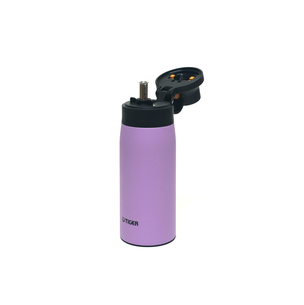 TIGER Stainless Steel Water Bottle 350ml with Straw Lightweight Purple