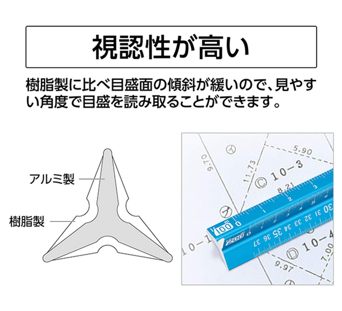 Shinwa Sokutei Aluminum Triangular Scale 15cm for Surveying